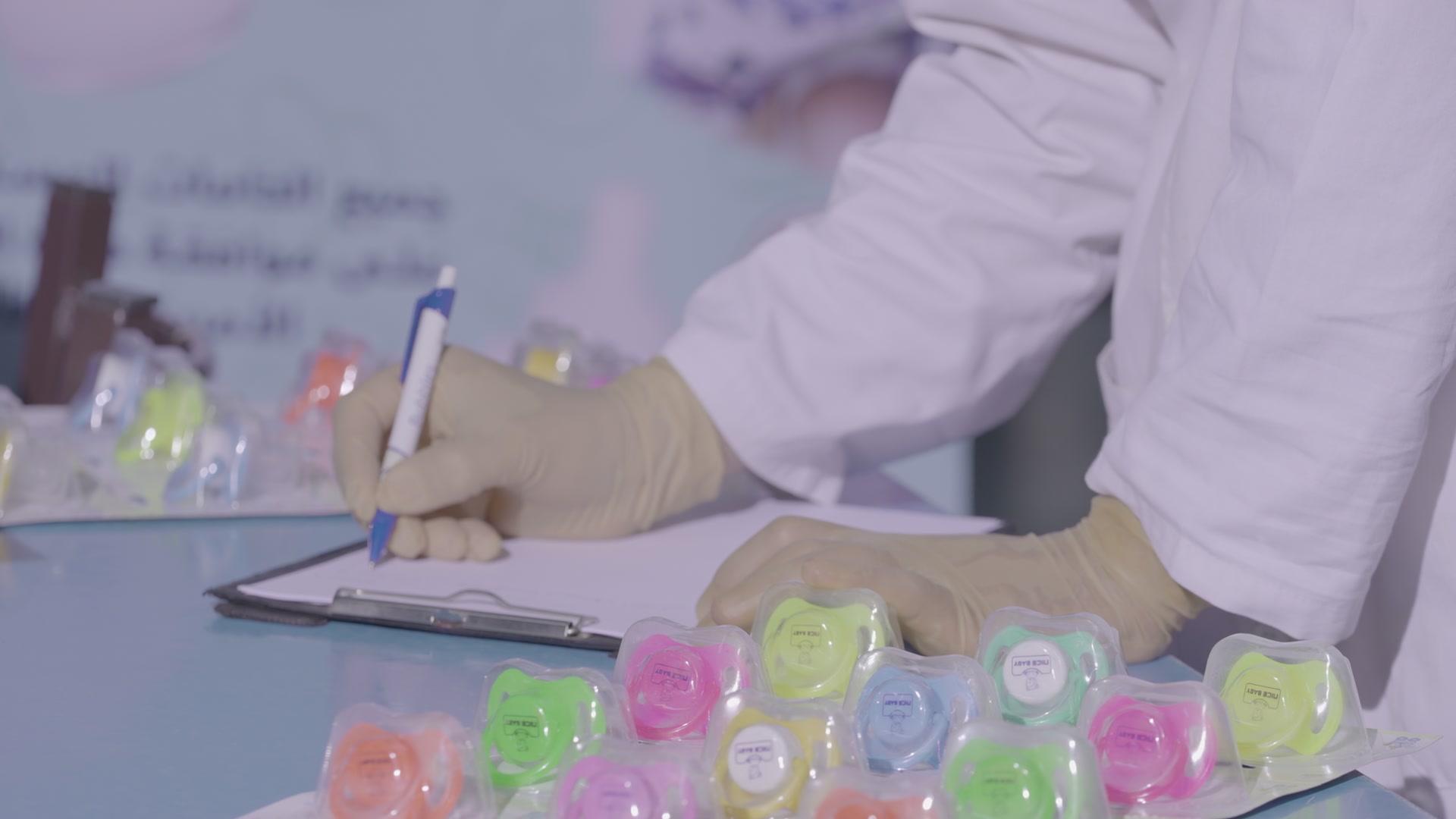 Quality control inspection of pacifiers